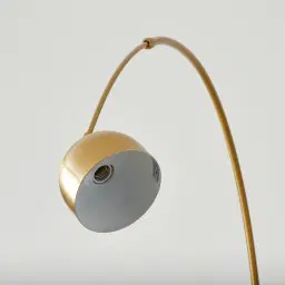 Jessa Brushed Gold Metal Floor Lamp - White Marble Base