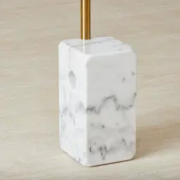 Jessa Brushed Gold Metal Floor Lamp - White Marble Base
