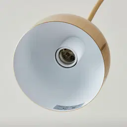 Jessa Brushed Gold Metal Floor Lamp - White Marble Base