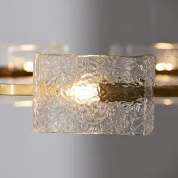 Minda Brushed Gold Glass Chandelier