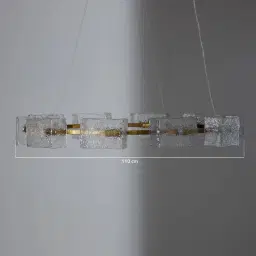 Minda Brushed Gold Glass Chandelier