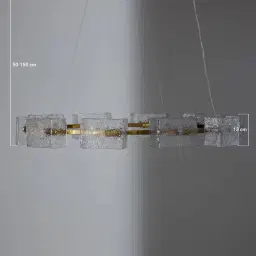 Minda Brushed Gold Glass Chandelier