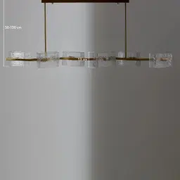 Ricci Brushed Gold Glass Chandelier