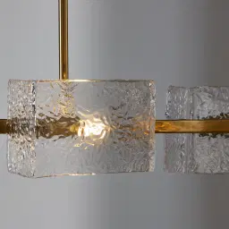 Ricci Brushed Gold Glass Chandelier