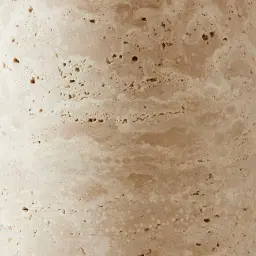 Anda Travertine Table Lamp - Beige Linen Lamp Shade