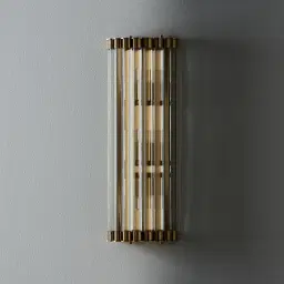 Dave Brushed Gold Glass Rod Wall Lamp