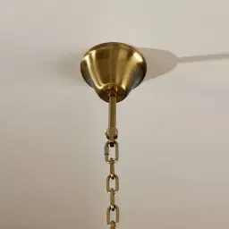 Zeny Brushed Gold Glass Chandelier - Transparent Plum Glass Tube