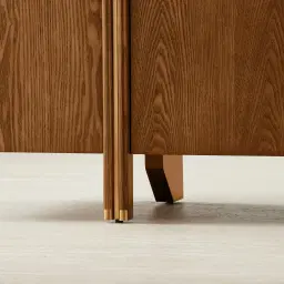 Portobello Toffee Brown Ash Veneer Sideboard - Pandora Brown Sintered Stone Top