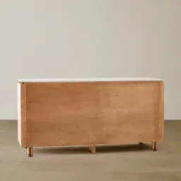 Portobello Light Brown Ash Veneer Dresser - Pandora Brown Sintered Stone Top