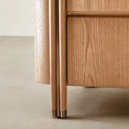 Portobello Light Brown Ash Veneer Dresser - Pandora Brown Sintered Stone Top