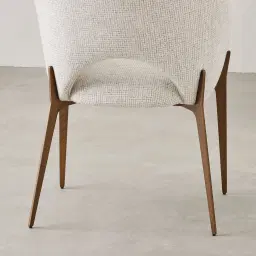 Polina Dove Grey Fabric Dining Chair - Brushed Bronze Legs