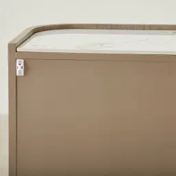 Terzetto Pandora Brown Sintered Stone 6-Drawer Dresser - Medium Brown Wood