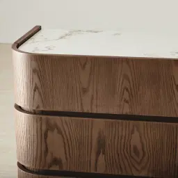 Terzetto Pandora Brown Sintered Stone 6-Drawer Dresser - Dark Brown Wood