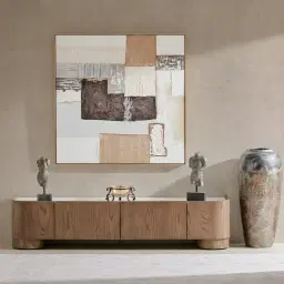 Terzetto Pandora Brown Sintered Stone Entertainment Unit - Medium Brown Wood