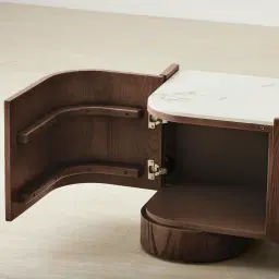 Terzetto Pandora Brown Sintered Stone Entertainment Unit - Dark Brown Wood