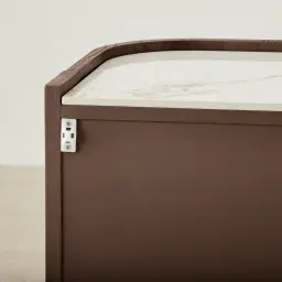 Terzetto Pandora Brown Sintered Stone 4-Door Sideboard - Dark Brown Wood