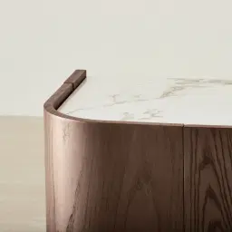 Terzetto Pandora Brown Sintered Stone 4-Door Sideboard - Dark Brown Wood