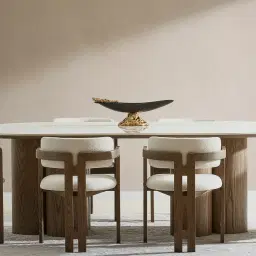 Terzetto Pandora Brown Sintered Stone Rectangular Dining Table - Medium Brown Wooden Legs 240x120cm
