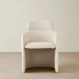 Otis Cream Microfiber Fabric Dining Chair