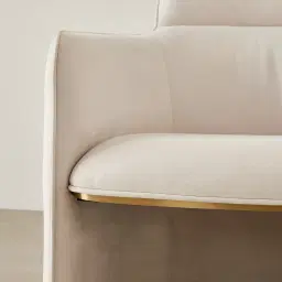 Otis Cream Microfiber Fabric Dining Chair