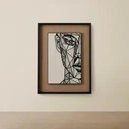 Male Geometric Figure Rectangle Shadow Box with Black PS Frame