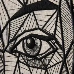 Female Geometric Figure Rectangle Shadow Box with Black PS Frame