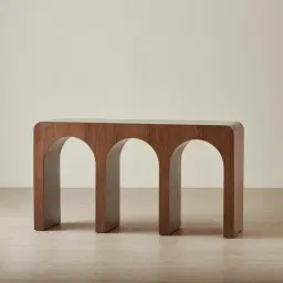 Costanza Mocha Walnut Brown Wooden Console Table