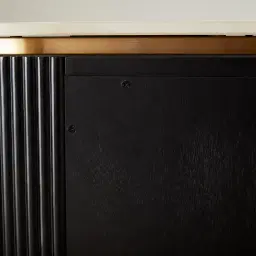Archie Black Wooden Sideboard with White Sintered Stone Top
