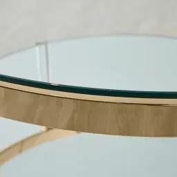 Auryn Polished Champagne Gold Stainless Steel Coffee Table