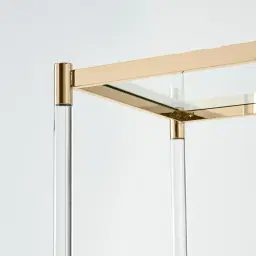Auryn Polished Champagne Gold Stainless Steel Bookshelf