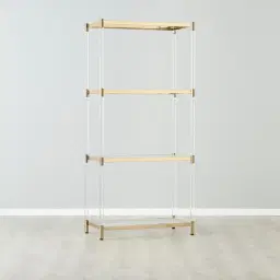 Auryn Polished Champagne Gold Stainless Steel Bookshelf