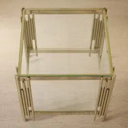 Lindsay Polished Champagne Gold Stainless Steel Side Table