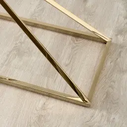Knox Polished Champagne Gold Console Table - Clear Glass Top
