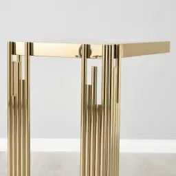 Jules Polished Champagne Gold Stainless Steel Side Table