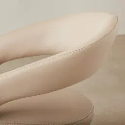 Moulin Sand Beige Vegan Leather Dining Chair - Brushed Gold Legs