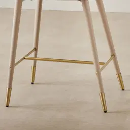Moulin Sand Beige Vegan Leather 66cm Counter Stool - Brushed Gold Legs