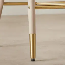 Moulin Sand Beige Vegan Leather 66cm Counter Stool - Brushed Gold Legs