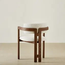 Desmond Dove Grey Fabric Dining Chair - Dark Brown Ash Legs