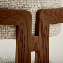 Desmond Dove Grey Fabric Dining Chair - Dark Brown Ash Legs