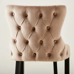 Camille III Almond Beige Velvet Bar Stool