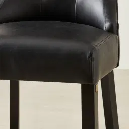Saxon II Black Vegan Leather Bar Stool