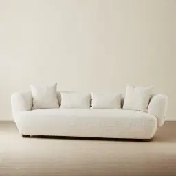 Antonella Stone Cream 3-Seater Woven Fabric Sofa