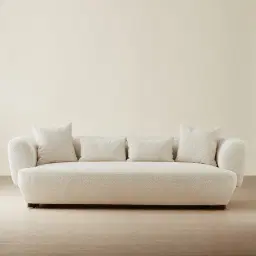 Antonella Stone Cream 3-Seater Woven Fabric Sofa