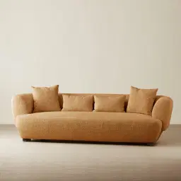 Antonella Vintage Mustard 3-Seater Woven Fabric Sofa
