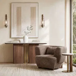 Antonella Warm Taupe Woven Fabric Occasional Chair