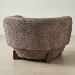Antonella Warm Taupe Woven Fabric Occasional Chair