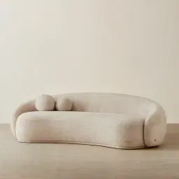 Elianna Mid Beige 3-Seater Woven Fabric Sofa