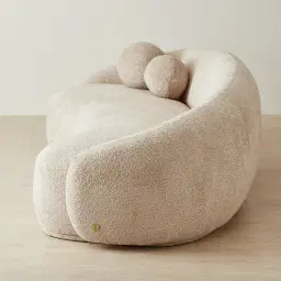 Elianna Mid Beige 3-Seater Woven Fabric Sofa