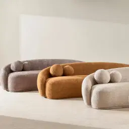 Elianna Vintage Mustard 3-Seater Woven Fabric Sofa