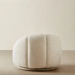 Phylis III Stone Cream Woven Fabric Swivel Occasional Chair